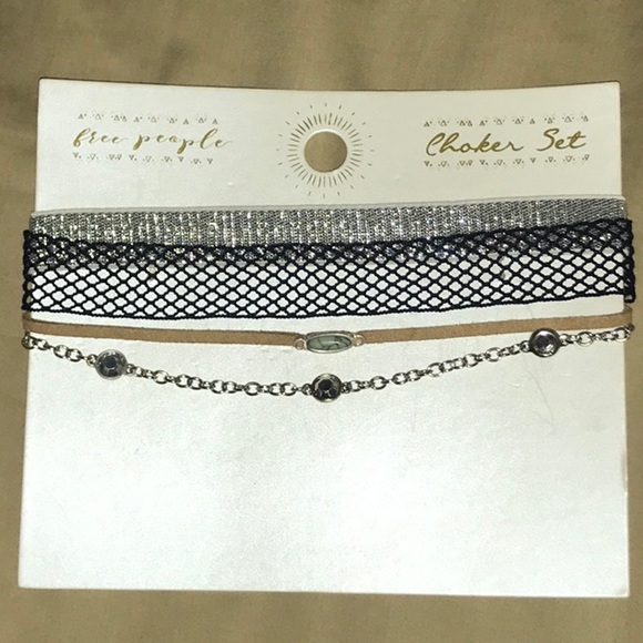 NWT FREE PEOPLE MIX-N-MATCH CHOKER NECKLACE SET 3